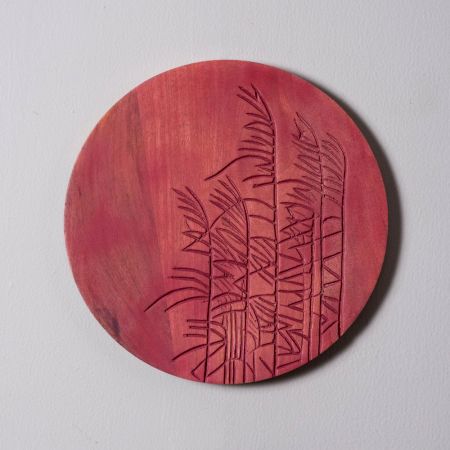 Handcrafted Crimson Bloom Plate